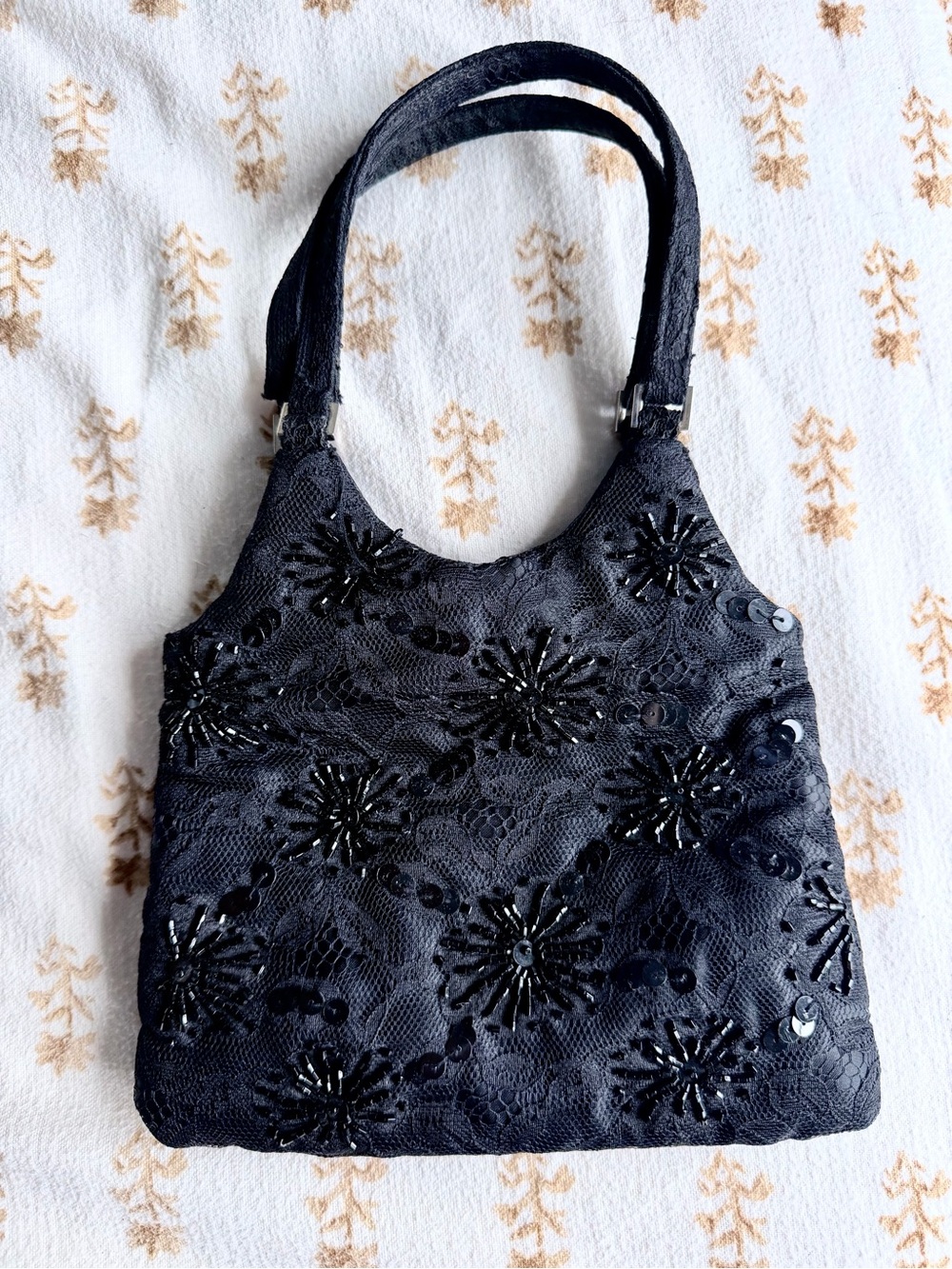 90s Lace and Beaded - Women's Evening Clutch